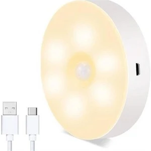Buffer® Hareket Sensörlü USB Şarjlı Spot Lamba Mıknatıslı ve Yapışkanlı Gün Işığı Renk LED
