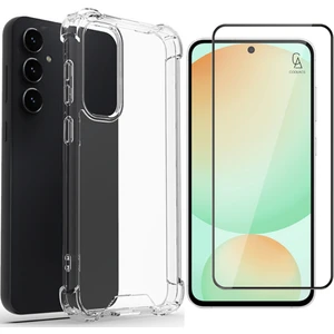 Samsung Galaxy S24 Fe Uyumlu Köşe Dolgulu Anti Shock Telefon Kılıfı ve 5d Kırılmaz Cam Ekran Koruyucu