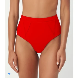 Kırmızı Dar Kalıp Süper Yüksek Bel Brezilya Model Bikini Altı