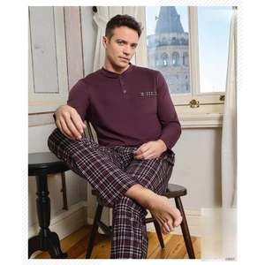 Erkek Düğme Yaka Uzun Kol Mevsimlik Pijama Takımı 6800/9 - 1 Adet