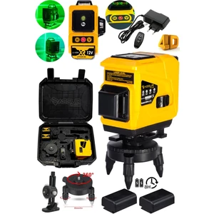 Assur Plus 360° 12 Köşe Otomatik Hizalamalı Yeşil Çizgili Su Terazili Lazer Metre Hizalama