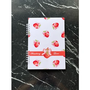 Çilek Desenli 50 Sayfa Not Defteri 1 Sayfa Stickerlı