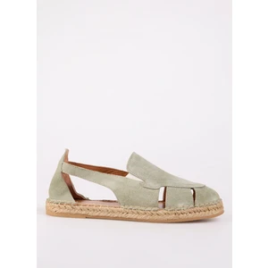 Deri Yeşil Kadın Espadril D-Gemma