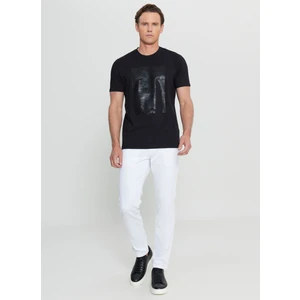 Altınyıldız Classics Bisiklet Yaka Baskılı Siyah Erkek T-Shirt ACE091252408_SYH