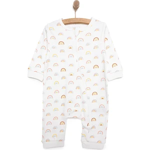 Kız Gökkuşağı Desenli  Fermuarlı Patiksiz Tulum Kız Bebek