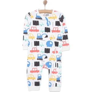 Araç Desenli Tekli Uzun Kol Fermuarlı Patiksiz Tulum