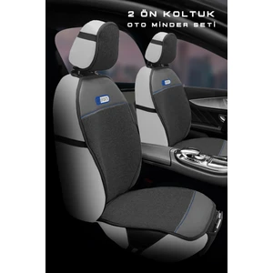Nt Sport Serisi 7 Parça Su Geçirmez Keten Araba Koltuk Minderi - Siyah / Mavi