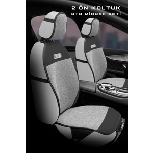 Nt Sport Serisi 7 Parça Su Geçirmez Keten Araba Koltuk Minderi - Siyah / Gri