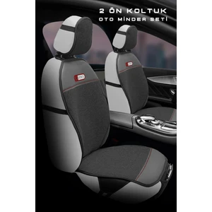 Nt Sport Serisi 7 Parça Su Geçirmez Keten Araba Koltuk Minderi - Siyah / Kırmızı