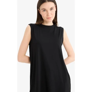 Regular Fit Bisiklet Yaka Basic Düz Kolsuz Siyah Tesettür Tişört Tunik A8352AX25SP