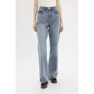 Straight Wide Yüksek Bel Geniş Paça Uzun Jean Pantolon D7979AX25SP