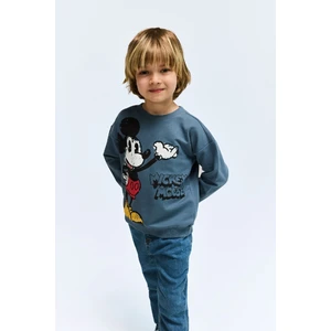 Erkek Bebek Disney Mickey & Minnie Bisiklet Yaka Sweatshirt E4710A525SP