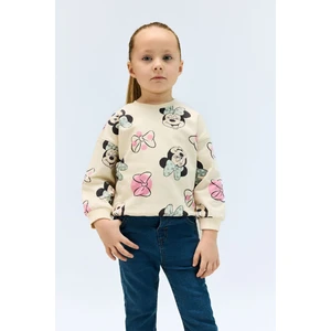 Kız Bebek Disney Mickey & Minnie Bisiklet Yaka Sweatshirt E4857A525SP