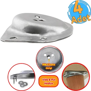 (4 Adet) Mobilya Zigon Masa Ahşap Sehpa Ayağı Bağlantı Aparatı Açılı Dereceli Ayakları Tabanı Metal