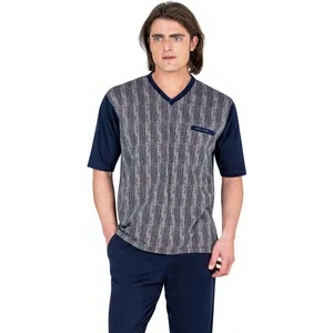 Pierre Cardin 6052 Erkek Kısa Kollu Jakarlı 3'Lü Pijama Takımı