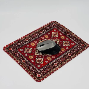 Halı Kilim Desenli Mousepad Renkli Kaymaz Kauçuk Taban 32X24CM Oyuncu/ofis Uyumlu