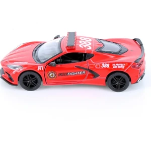 1:36 Ölçek Metal Çek Bırak Corvette Diecast Polis Arabası Veya Fire Fighter
