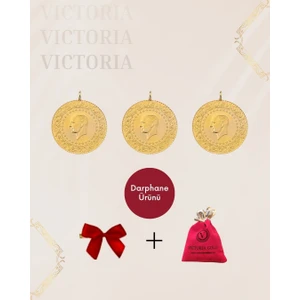 Victoria Gold 3 Adet Çeyrek Altın -Yeni Tarihli 2025  (Kulplu)