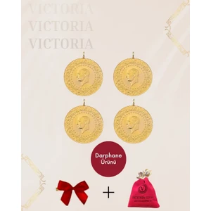 Victoria Gold 4 Adet Çeyrek Altın - Yeni Tarihli 2025  (Kulplu)