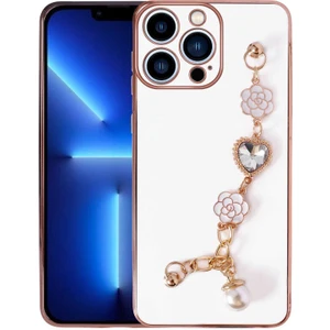 Apple iPhone 12 Pro Max Kılıf El Tutamaçlı Kamera Korumalı Taka Silikon KAPAK-BEYAZ-86804365227