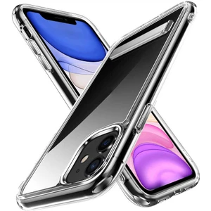 Apple iPhone 11 Uyumlu Standlı Şeffaf Silikon L-Stand KAPAK-RENKSIZ-8680436601396-OTNV76844