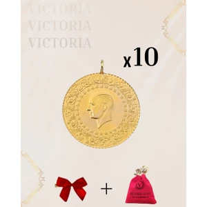 Victoria Gold 10 Adet Çeyrek Altın Eski Tarihli (Kulplu 22 Ayar)