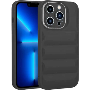 Apple iPhone 12 Pro Max Uyumlu Kamera Korumalı Parlak Airbag'li Galya KAPAK-SIYAH-8680436642566-TA824