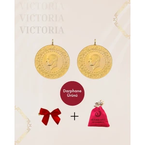 2 Adet Yarım Altın -Eski Tarihli  (Kulplu 22 Ayar)