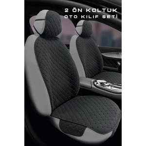 Üst Düzey Terletmez Kumaş 7 Parça Oto Koltuk Kılıfı -Oto Koltuk Minder -Siyah