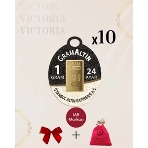 Victoria Gold 10 Adet 1 gr 24 Ayar  995 Altın  Hediyeli