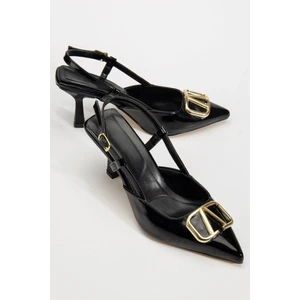 Rugan Toka Detaylı Ince Topuklu Abiye Gece Ayakkabısı