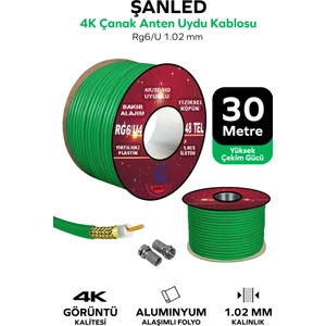 Anten Uydu Kablosu Beyaz/yeşil Rg6 U4 Tv Anten Kablo -5,10,15,20,25,35,40,45,50,55,65,70,75,80,85,90,95,100