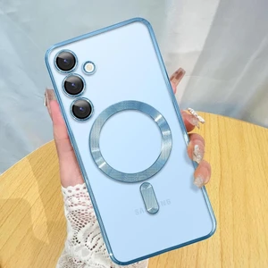 Samsung Galaxy S25 Kılıf Magsafe Kamera Lensli Korumalı Şeffaf Silikon Kapak