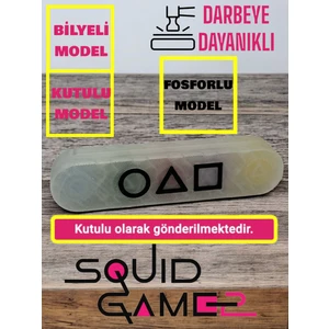 Squid Game 5 Taş Oyun Seti, Fosforlu Karanlıkta Parlayan Model, Bilyeli ve Kutulu