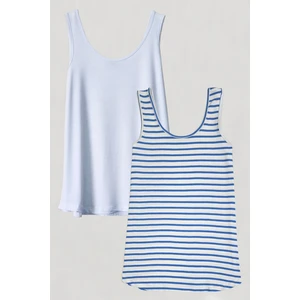 North Online 2 Adet A Kesim Pamuklu Kalın Askılı Atlet Tişört