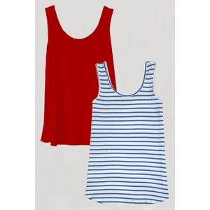 North Online 2 Adet A Kesim Pamuklu Kalın Askılı Atlet Tişört