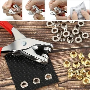 Metal 200 Adet Paslanmaz Çelik Çıtçıt ve Pense Seti Makinesi Kuş Gözü Pensesi Bebek Elbise Çıtçıt Montaj Seti