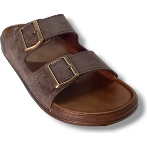 Witta 54201-25 Deri Çift Bant Anatomik Erkek Terlik