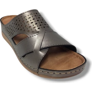 2153.Z.0007-25 Deri Çapraz Kemer Anatomik Kadın Terlik