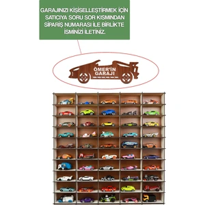 50 Araçlık Ahşap Duvar Rafı ( Hotweels ve Matchbox )