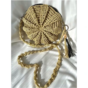 Dna Moda Makaron Çanta / Hasır Çanta / Bohem Çanta / El Örgüsü Hasır Çanta / Kağıt Ip Çanta
