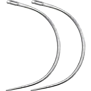 Eğri 2 Adet 1,5 MM Çuvaldız Saraç El Dikiş İğnesi