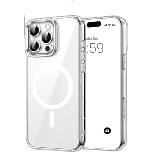 (Mika Magsafe) Apple iPhone 16 Pro Uyumlu Şeffaf Sert Mika Sararmaz Magsafe Ince Fit Kılıf