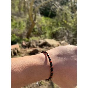 Varisit, Hematit Bileklik - Iden Black Orange Bileklik - Tasarım Bileklik 4mm Ayarlanabilir