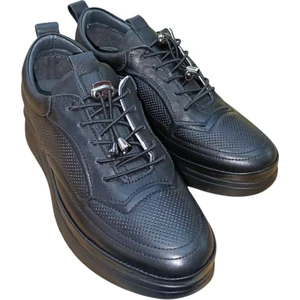 121 Kadın  Deri Casual Comfort Ayakkabı Siyah