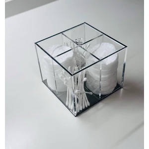 Trend Pleksi 4 Bölmeli Kapaklı Organizer Şeffaf - Siyah