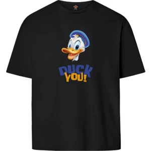 Book OrBook Duckyou  Çift Iplik Dokumalı Rahat Kalıp PAMUK T-Shirt
