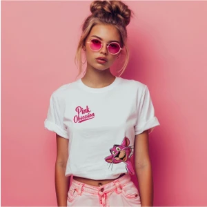Book OrBook Pink Obsession  Çift Iplik Dokumalı Rahat Kalıp PAMUK T-Shirt