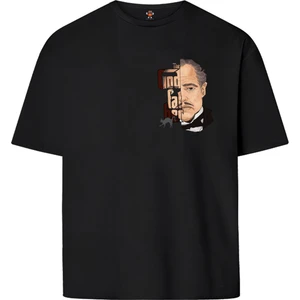 Book OrBook Godfather Minimal Çift Iplik Dokumalı  Pamuk Premium T-Shirt