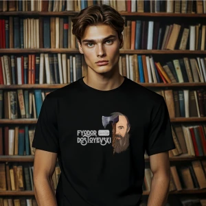 Book OrBook Dostoyevski Suç ve Ceza  Çift Iplik Rahat Kalıp PAMUK T-Shirt